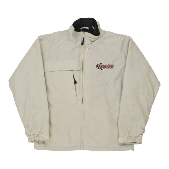 Vintage cream Cedar Lake Speedway Unbranded Jacket - mens large