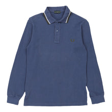  Vintage blue Age 14-16 Fred Perry Long Sleeve Polo Shirt - boys medium