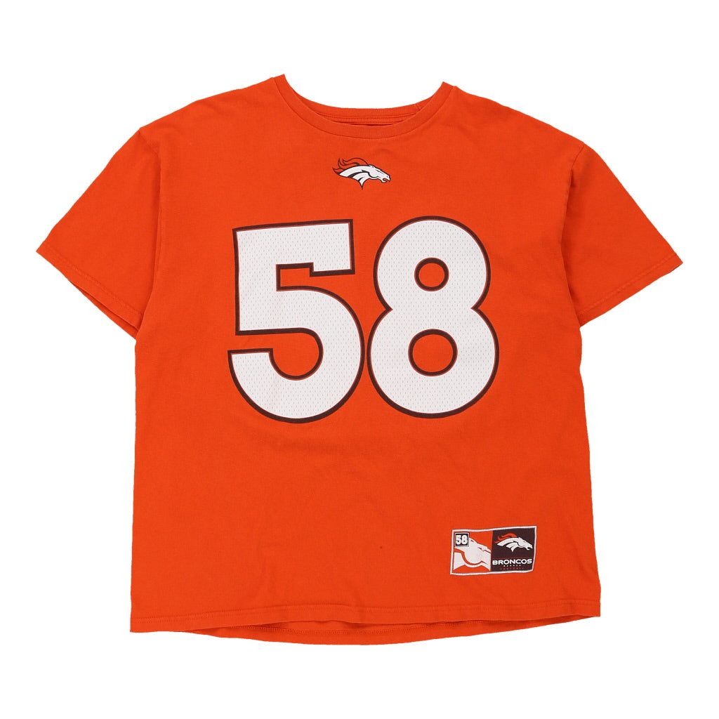 Denver Broncos Shirt Mens XL Orange Short Sleeve Majestic NFL