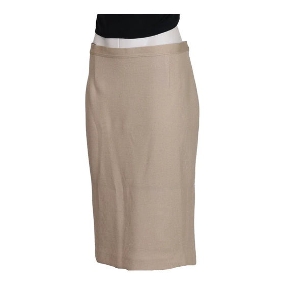 Vintage beige Luisa Spagnoli Midi Skirt - womens 34" waist