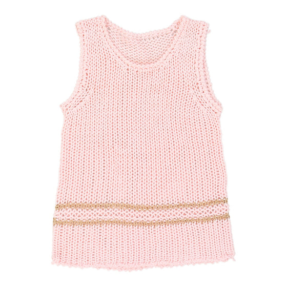 Unbranded Crochet Top - Small Pink Wool Blend - Thrifted.com