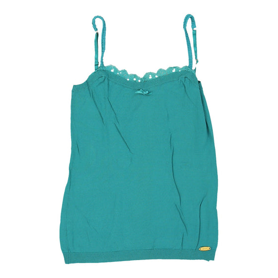 Liu Jo Strap Top - Small Teal Polyester Blend - Thrifted.com