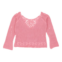  Unbranded Crochet Top - Medium Pink Cotton Blend - Thrifted.com