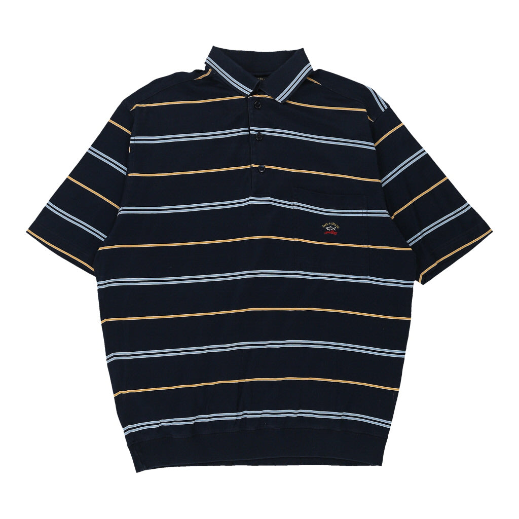 Paul & Shark Striped Polo Shirt - Large Navy Cotton – Thrifted.com