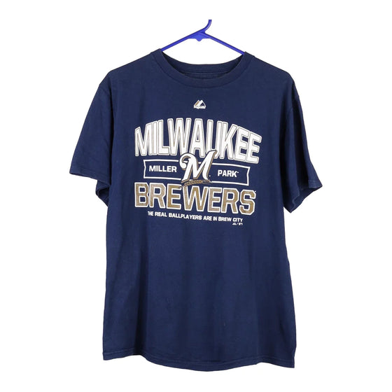 Vintage blue Milwaukee Brewers Majestic T-Shirt - womens x-large