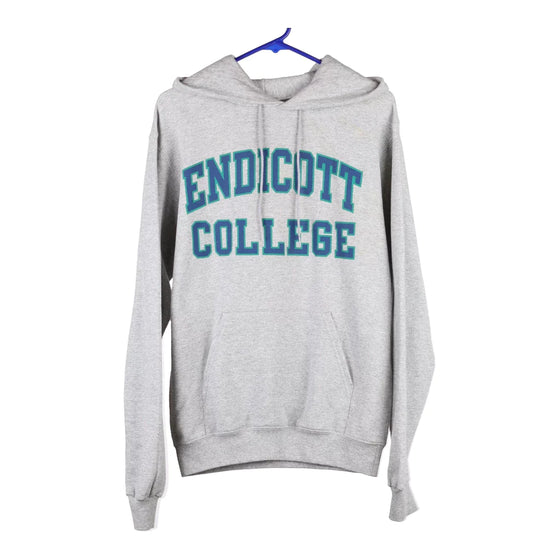 Vintage grey Endicott College Champion Hoodie - mens small