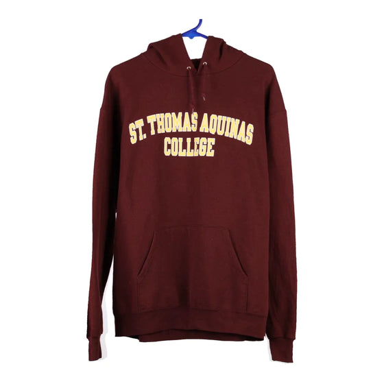 Vintage burgundy St. Thomas Aquinas College Champion Hoodie - mens large