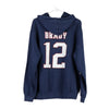 Vintage blue New England Patriots Majestic Hoodie - mens medium