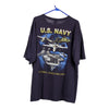 Vintage navy U.S. Navy Bayside T-Shirt - mens x-large