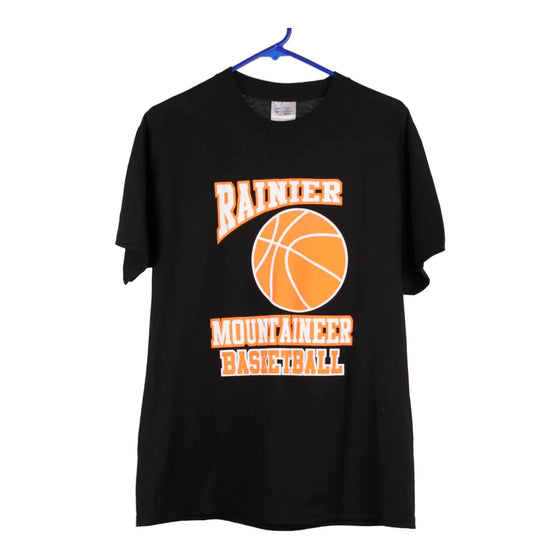 Vintage black Rainier Mountaineer Basketball Port & Company T-Shirt - mens medium