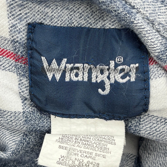 Wrangler Checked Shirt - Large Grey Cotton