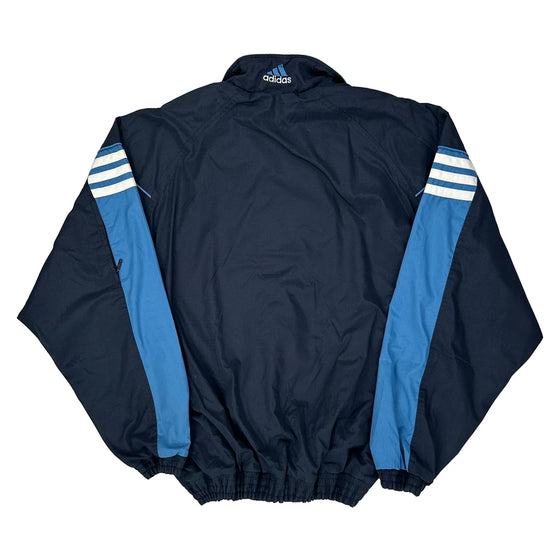 Adidas Track Jacket - Large Blue Polyester Blend