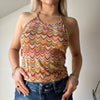 Vintage multicoloured Unbranded Halterneck Top - womens medium