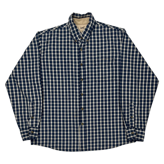 Lee Checked Shirt - Large Blue Cotton