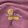 Carhartt T-Shirt - XL Burgundy Cotton