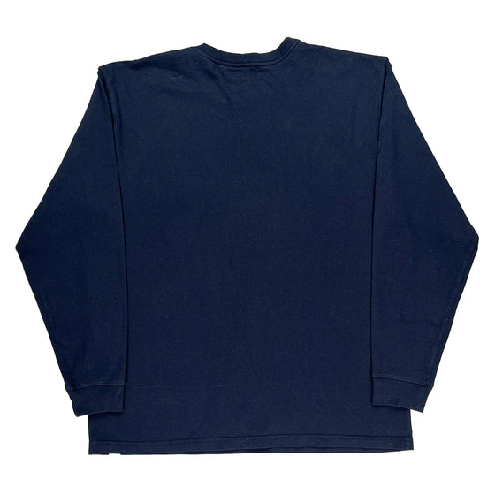 Carhartt Spellout Long Sleeve T-Shirt - Large Navy Cotton