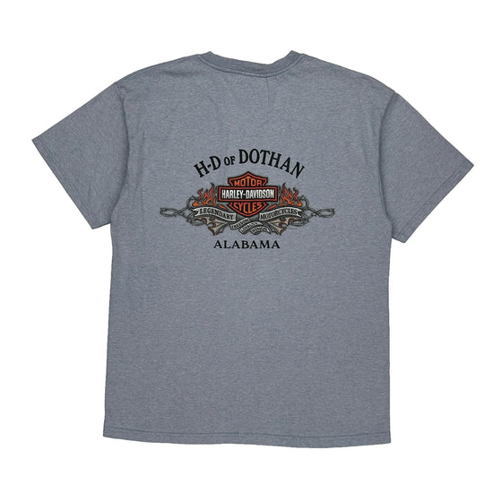 Made In Usa Dothan Alabama Harley Davidson T-Shirt - Large Grey Cotton