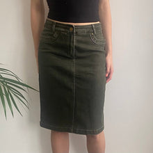  Vintage khaki Burberry Denim Skirt - womens 28" waist