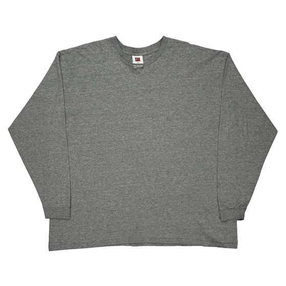 Nike Long Sleeve T-Shirt - 3XL Grey Cotton