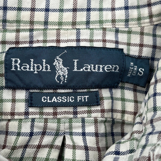 Ralph Lauren Checked Shirt - Small Beige Cotton