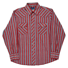  Western Wrangler Striped Shirt - Large Red Cotton