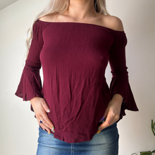  Vintage burgundy Unbranded Bardot Top - womens small