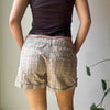 Vintage beige Fishbone Shorts - womens 33" waist