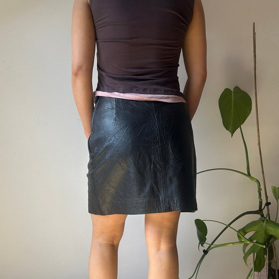 Vintage black Sicar Mini Skirt - womens 28" waist