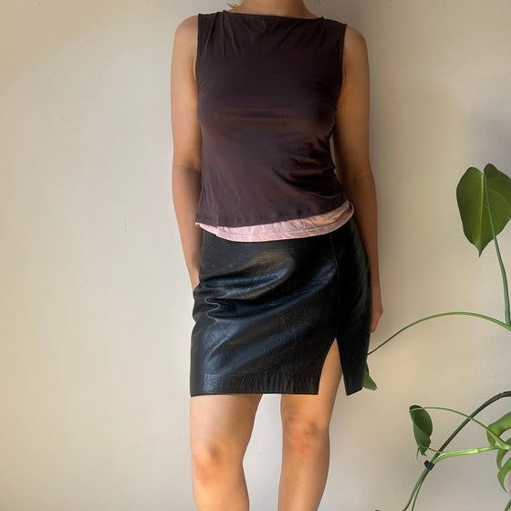 Vintage black Sicar Mini Skirt - womens 28" waist