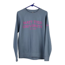  Matt Todd University Independent College Sweatshirt - Medium Blue Cotton Blend - Thrifted.com