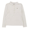 Lacoste Long Sleeve Polo Shirt - Small White Cotton Blend