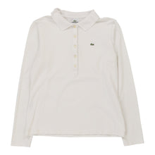  Lacoste Long Sleeve Polo Shirt - Small White Cotton Blend