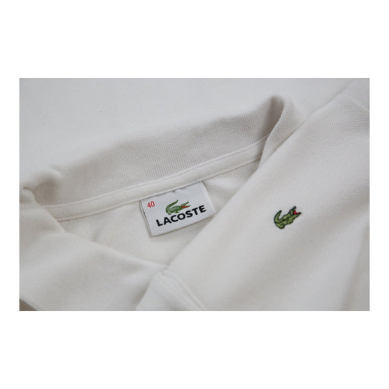 Lacoste Long Sleeve Polo Shirt - Small White Cotton Blend