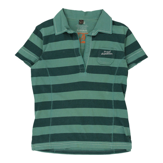 Napapijri Striped Polo Shirt - Large Green Cotton