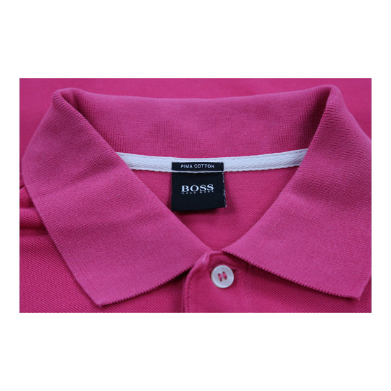 Vintage pink Hugo Boss Polo Shirt - mens large