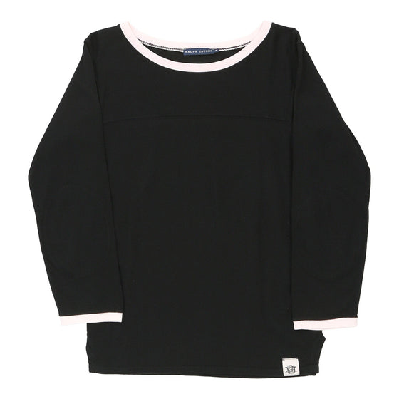 Ralph Lauren Long Sleeve T-Shirt - Medium Black Cotton