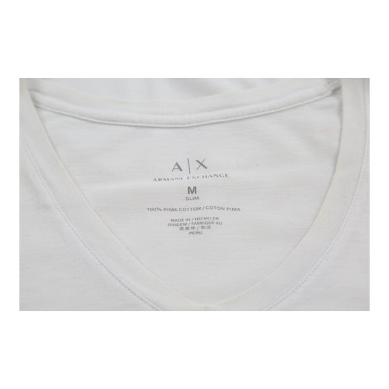 Vintage white Armani Exchange T-Shirt - mens medium