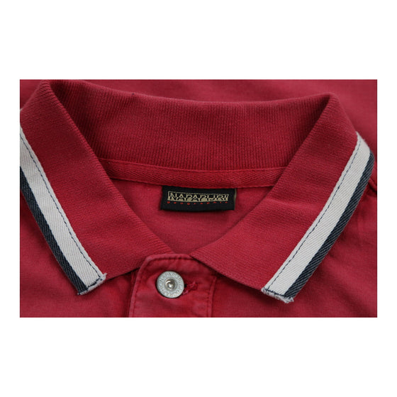 Vintage red Napapijri Polo Shirt - mens medium