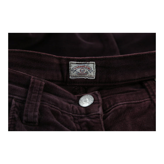 Armani Jeans Trousers - 30W UK 12 Burgundy Cotton