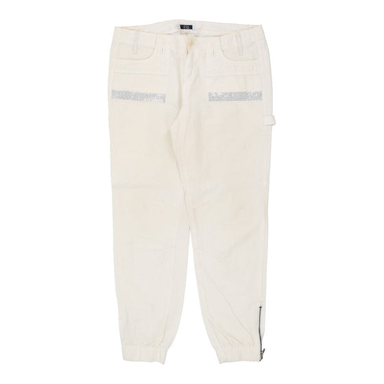 Liu Jo Cargo Trousers - 34W UK 14 Cream Cotton