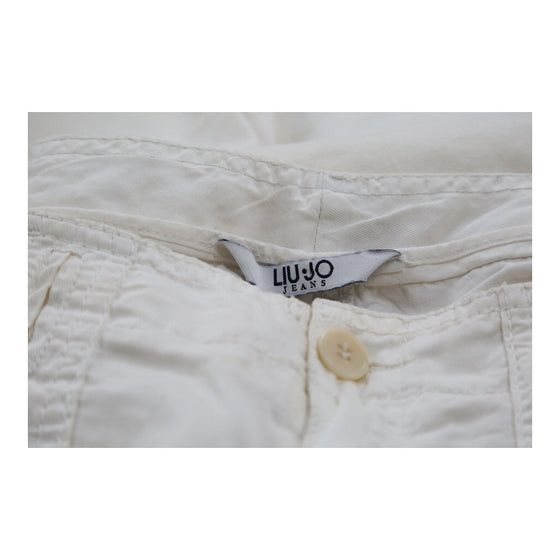 Liu Jo Cargo Trousers - 34W UK 14 Cream Cotton