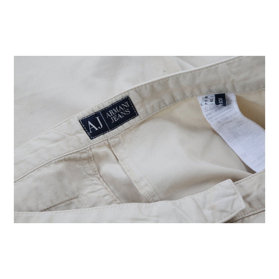 Armani Jeans Trousers - 34W UK 16 Beige Cotton