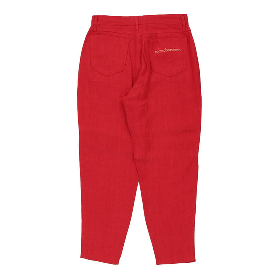 Roccobarocco Trousers - 30W UK 12 Red Cotton