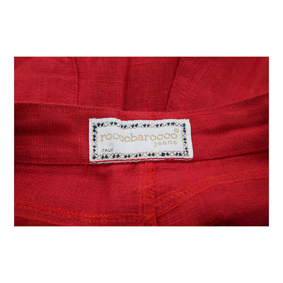 Roccobarocco Trousers - 30W UK 12 Red Cotton