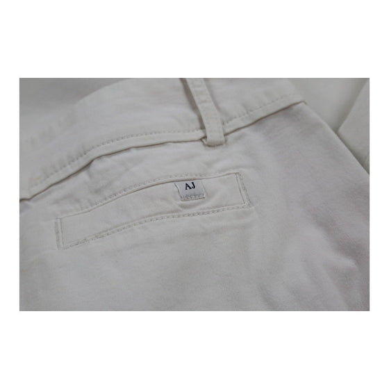 Armani Jeans Trousers - 36W UK 16 White Cotton