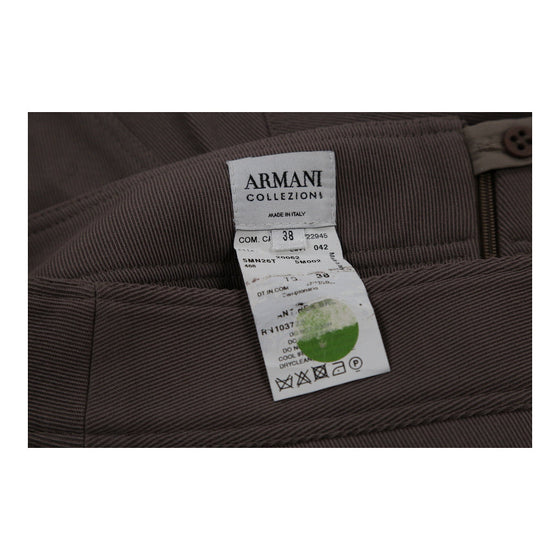 Armani Midi Skirt - 30W UK 10 Brown Wool