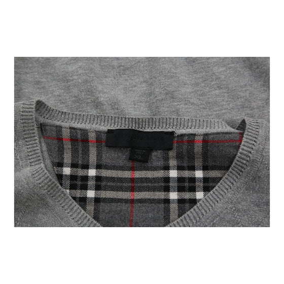 Burberry V-neck Jumper - XL Grey Cotton