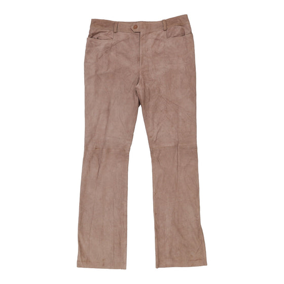 Unbranded Trousers - 36W UK 16 Brown Polyester - Thrifted.com