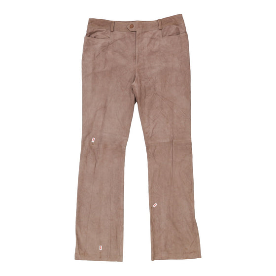 Unbranded Trousers - 36W UK 16 Brown Polyester - Thrifted.com