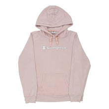  Champion Spellout Hoodie - 2XL Pink Cotton Blend - Thrifted.com